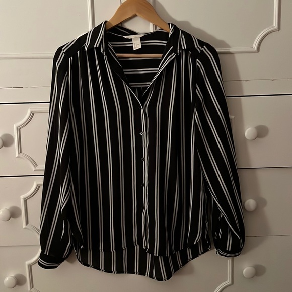 H&M Striped Blouse Size M - Picture 1 of 5